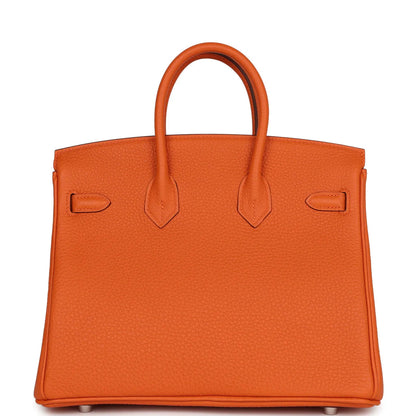 Birkin 25 Orange Togo Palladium Hardware