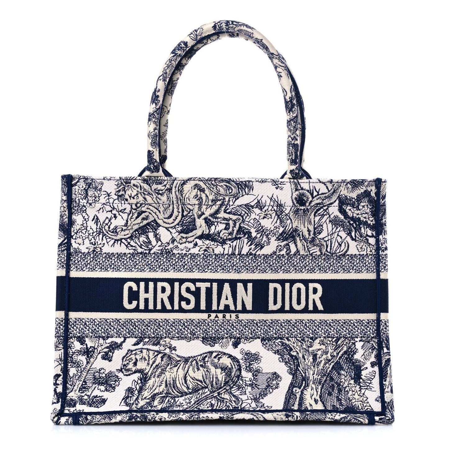 CHRISTIAN  Canvas   Toile  Book Tote Blue