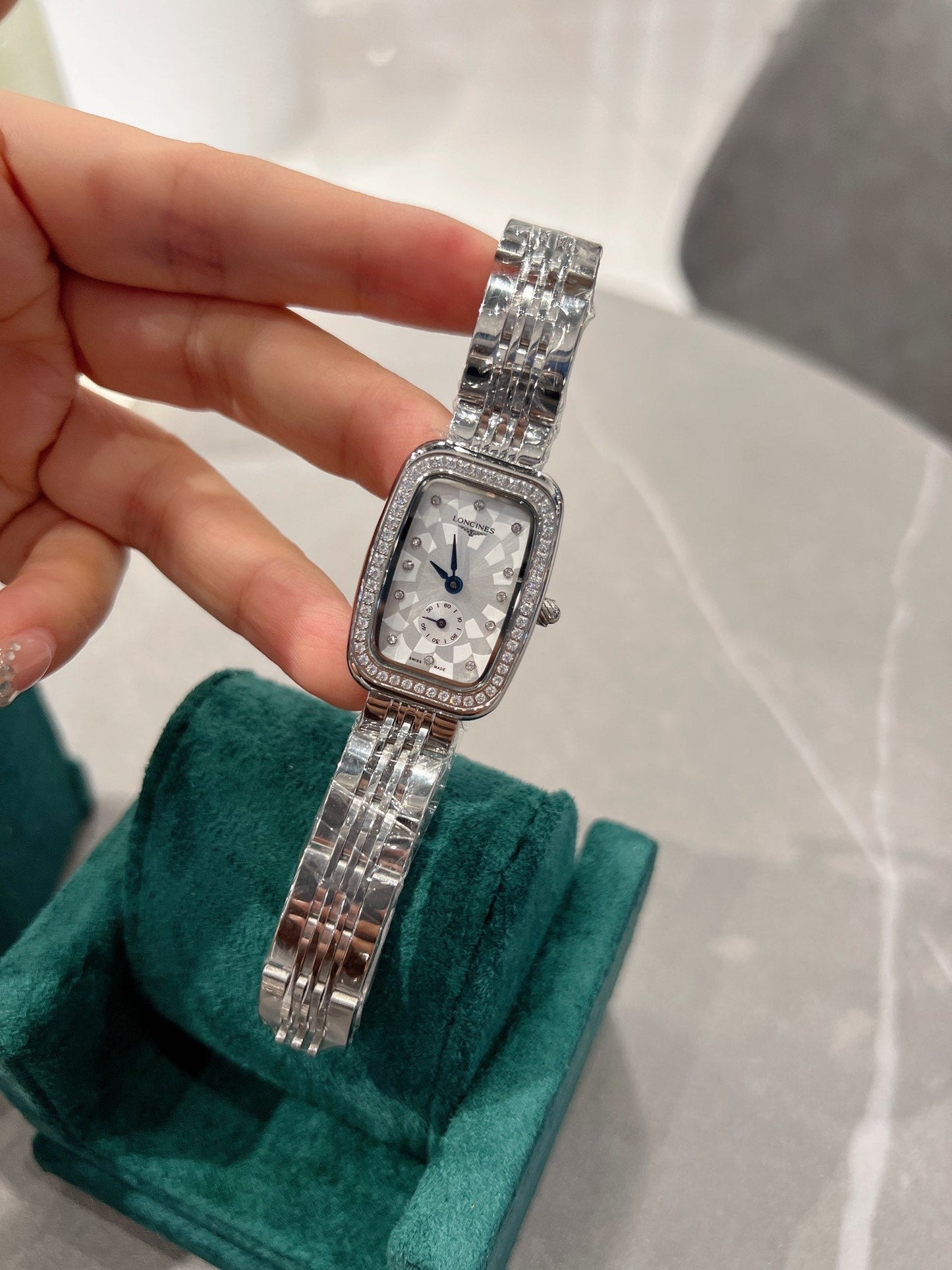 Diamond Square Dial Watch