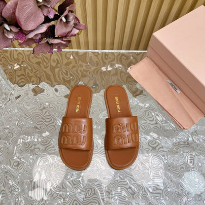 Leather slippers