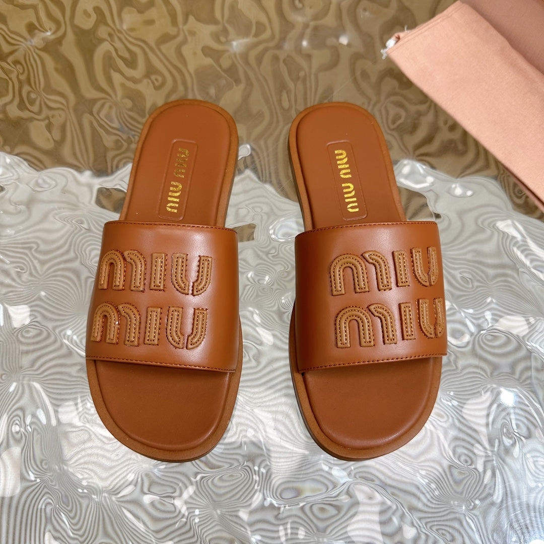 Leather slippers