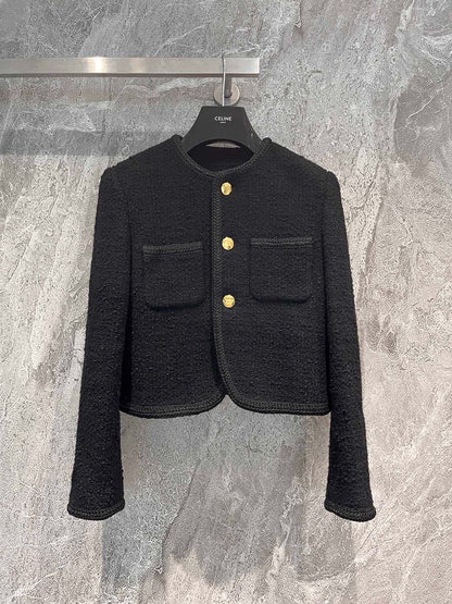 Black and gold tweed jacket