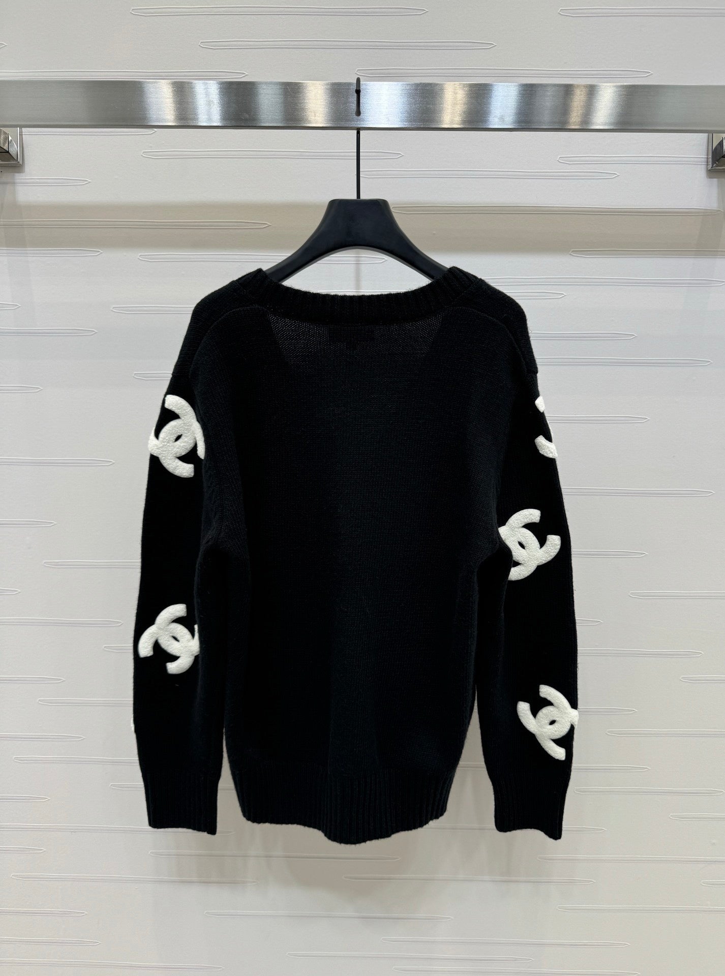 large logo cardigan sweater