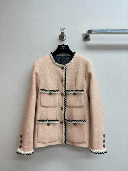 Heavy Pearl Flower Tweed Jacket