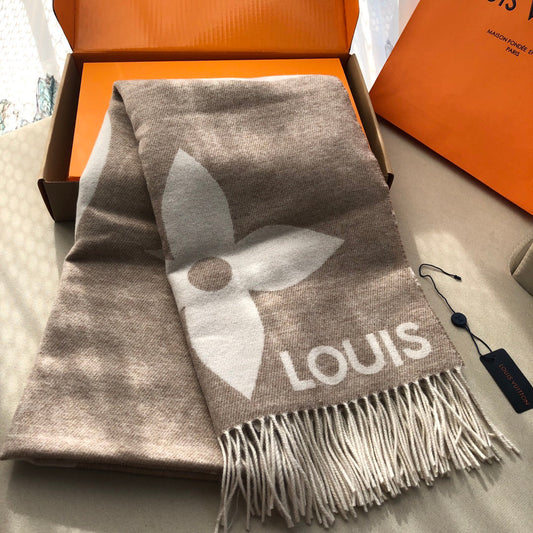 Jacquard cashmere scarf