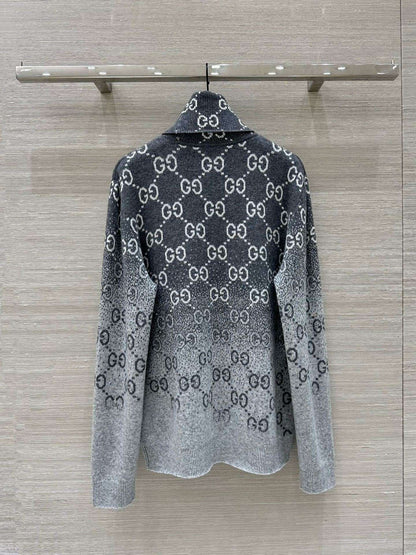 Retro high-grade gray gradient elderly sweater