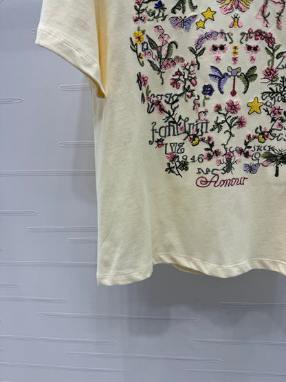 Embroidered short sleeve T-shirt