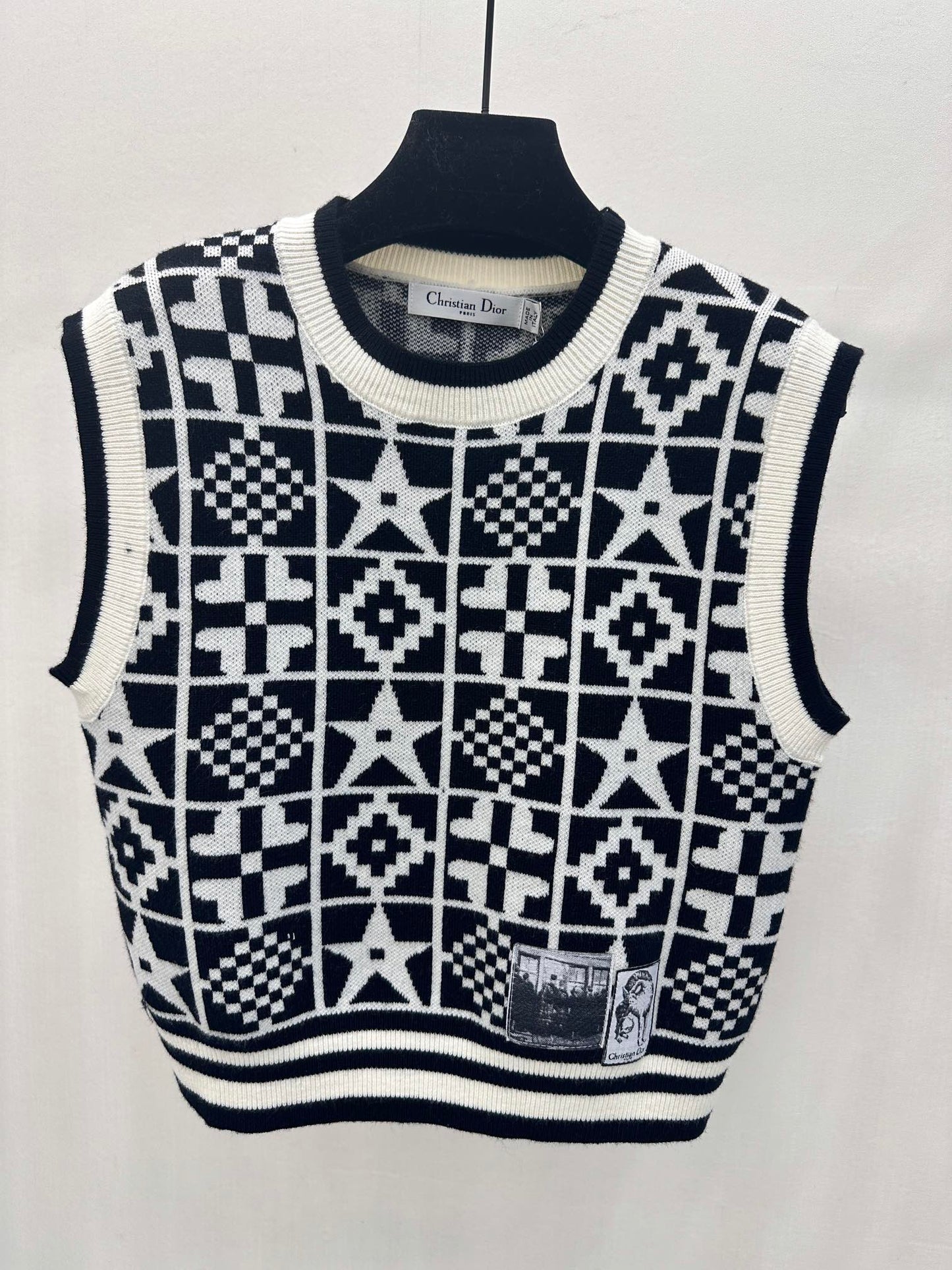 geometric knitted vest