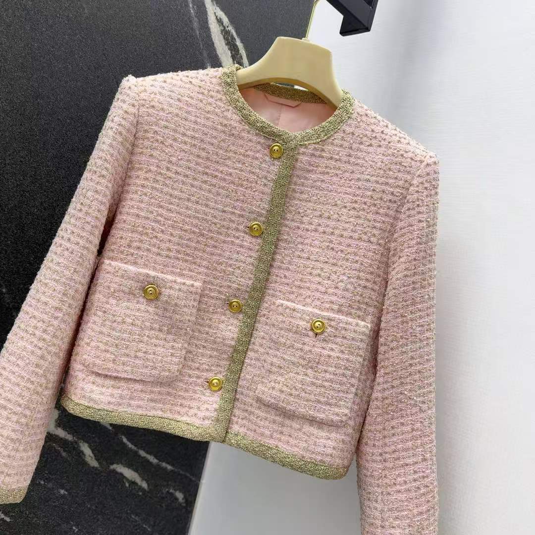 25SS new early spring webbing tweed short jacket + small A skirt suit