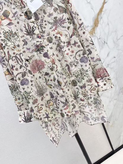 25SS early spring new arrival Ru Nature multi-color pattern printed shirt