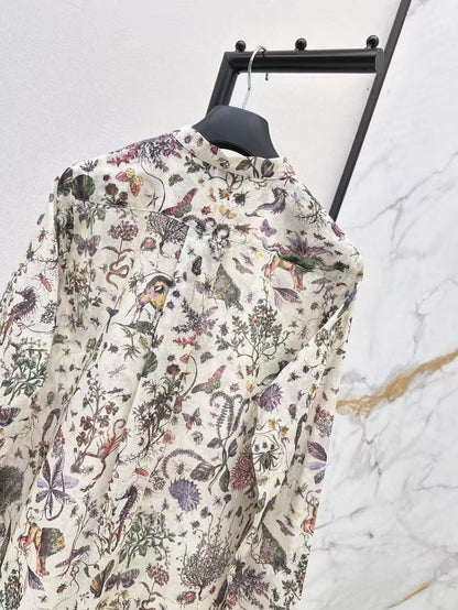 25SS early spring new arrival Ru Nature multi-color pattern printed shirt