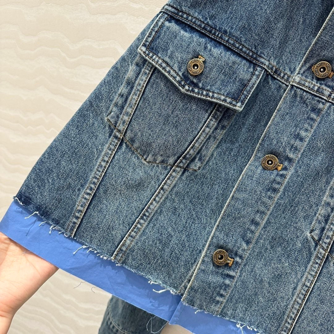 raw edge denim jacket