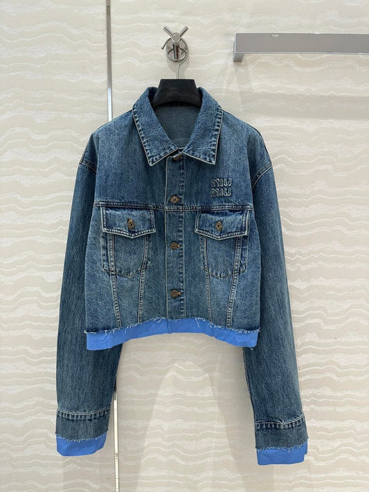 raw edge denim jacket