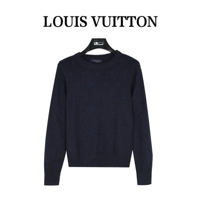 Round neck solid color twist logo knitted long sleeves