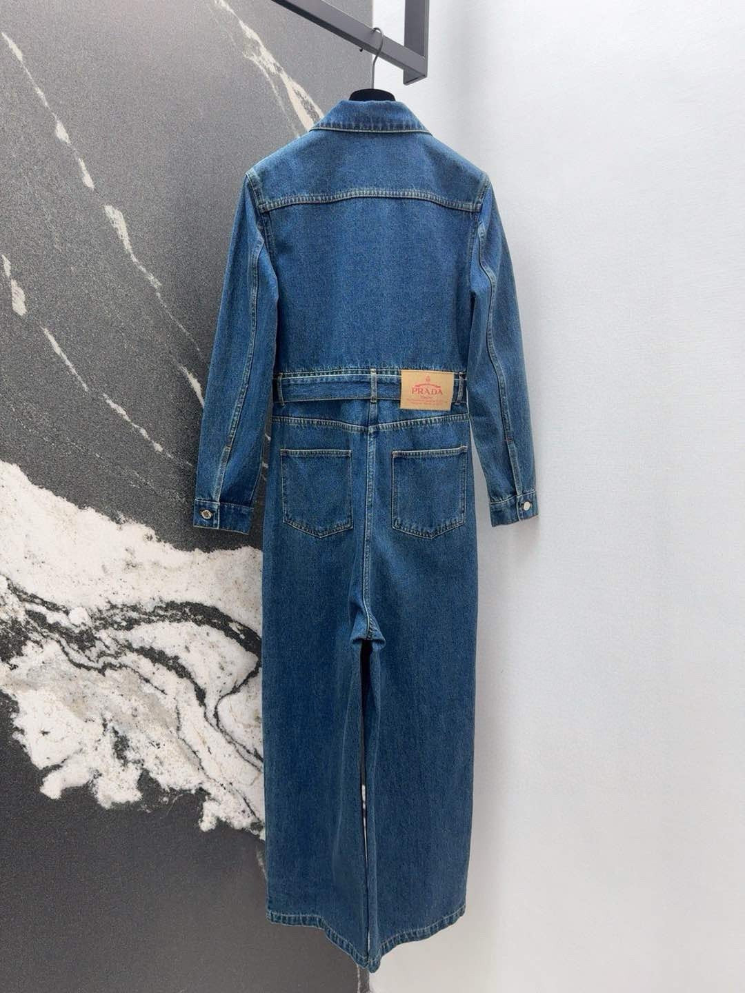 Lapel denim dress