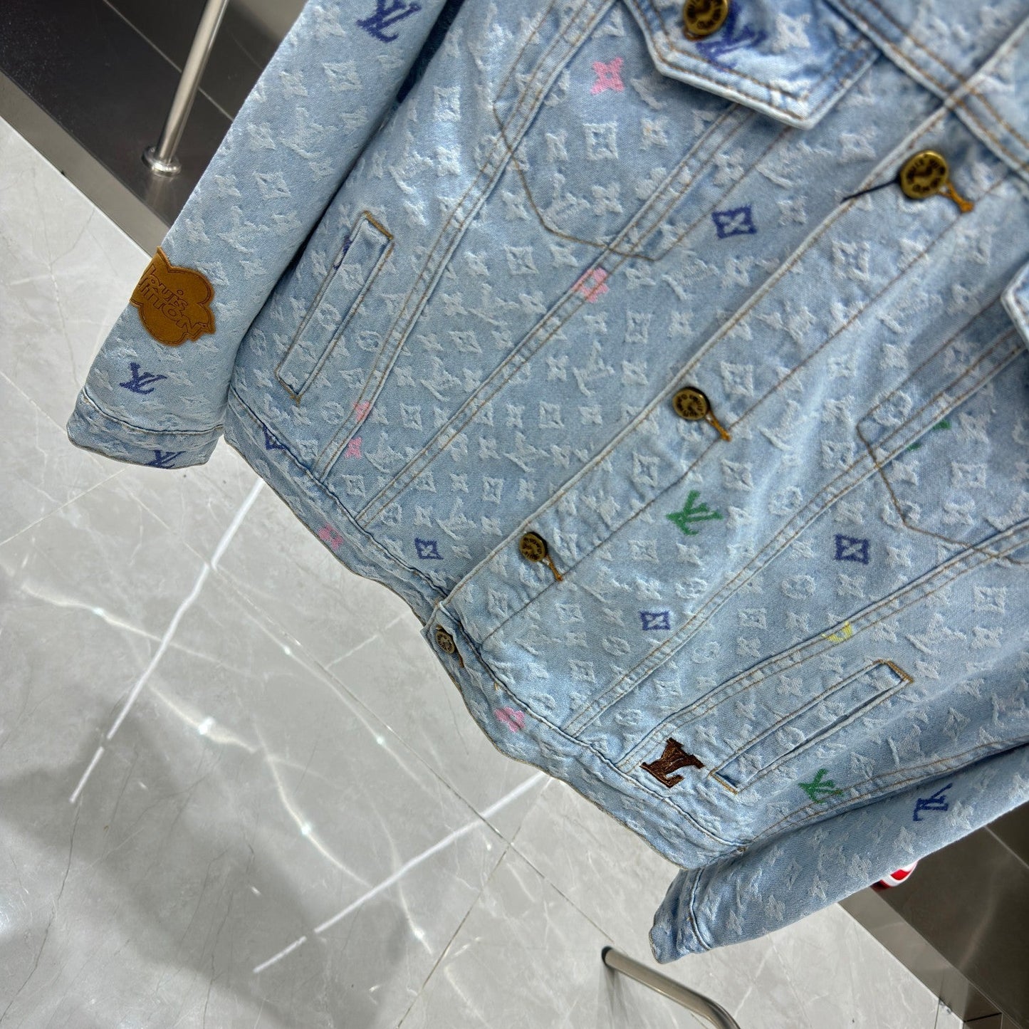 Denim jacket with logo