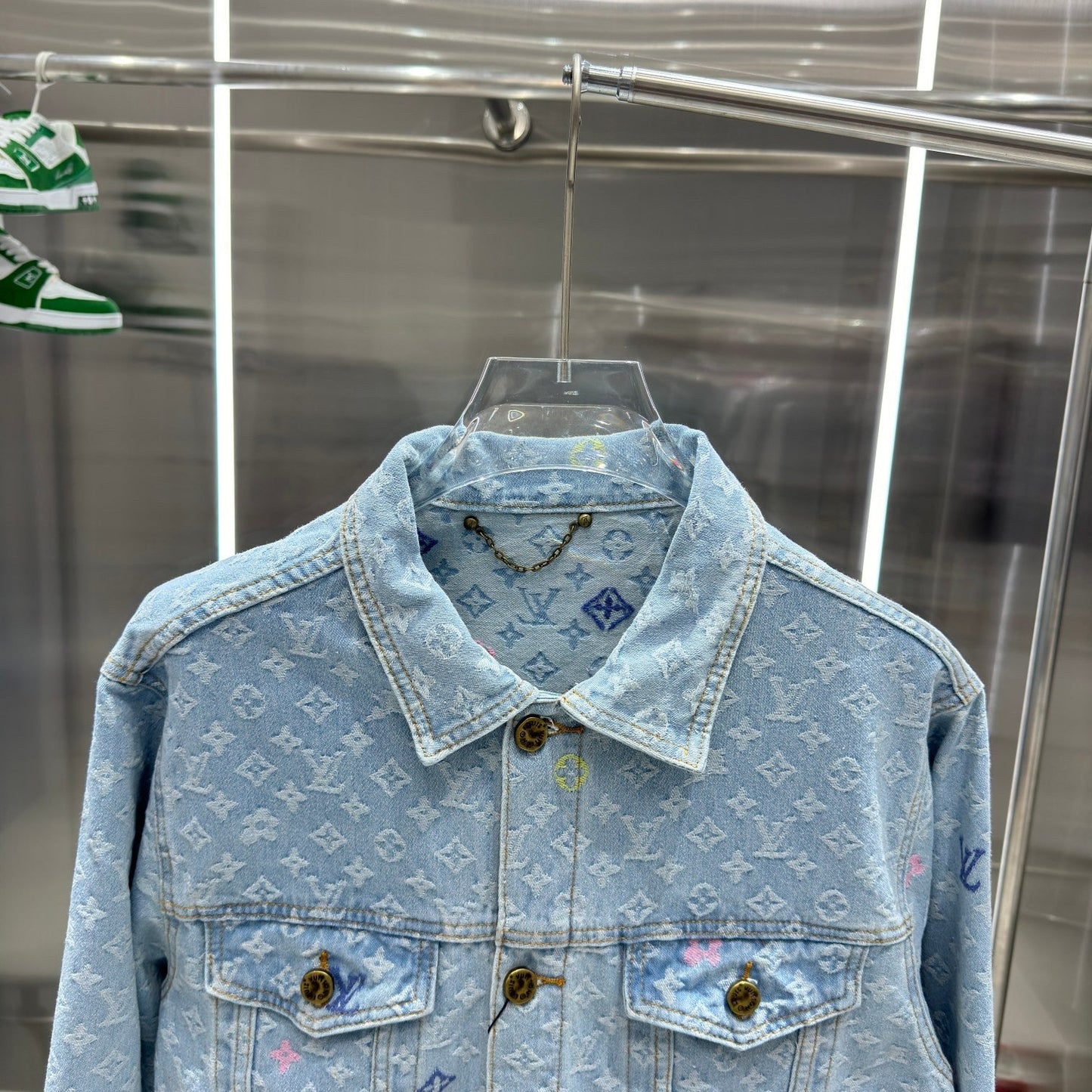 Denim jacket with logo