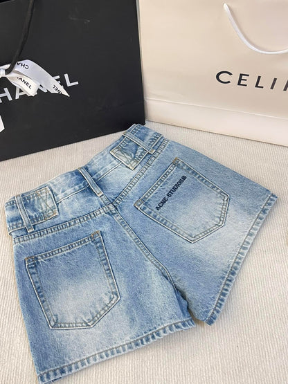 Classic Lettering Denim Shorts