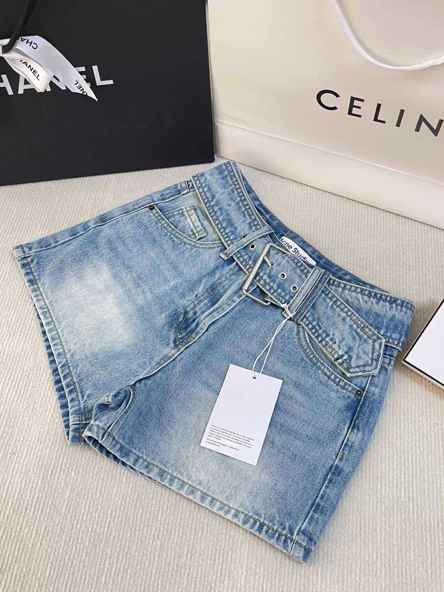 Classic Lettering Denim Shorts