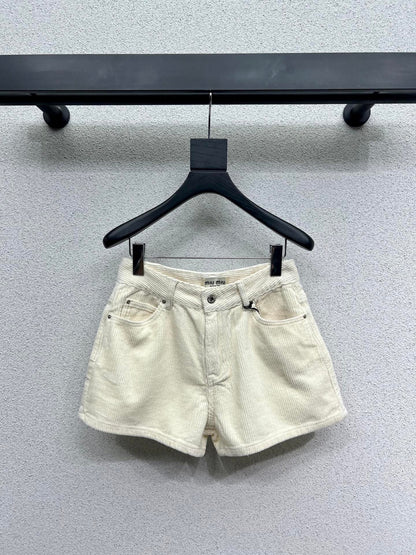 Gradient wide-leg denim shorts