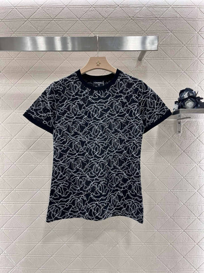 Round neck printed short sleeves