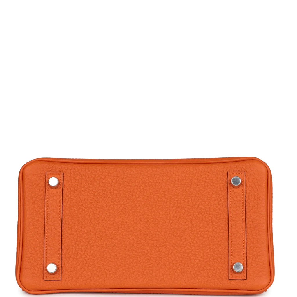 Birkin 25 Orange Togo Palladium Hardware