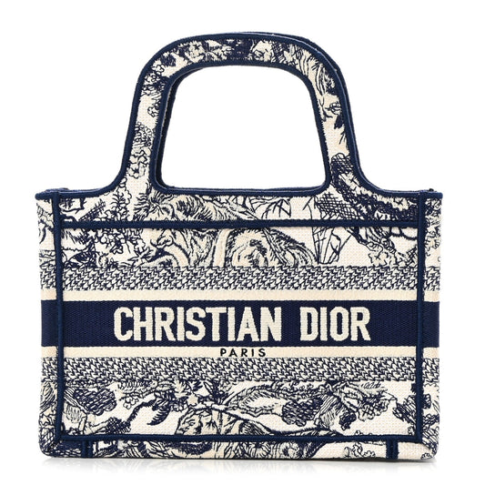 CHRISTIAN  Mini Toile  Book Tote Blue