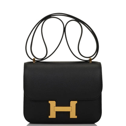 Constance Bag 18 Black Epsom Gold Hardware