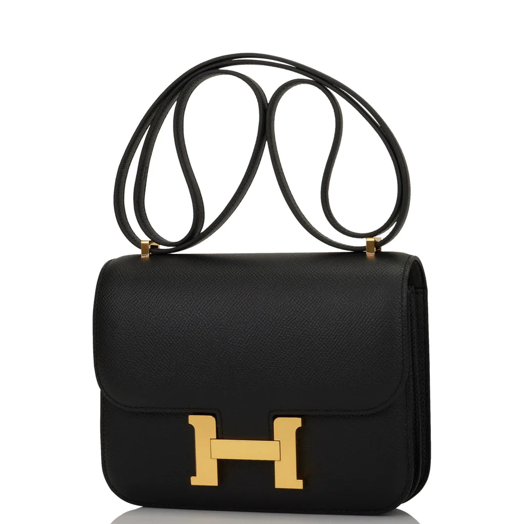 Constance Bag 18 Black Epsom Gold Hardware