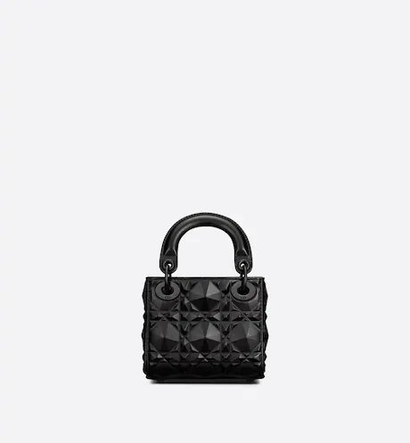 MICRO LADY BAG Black with Diamond Motif