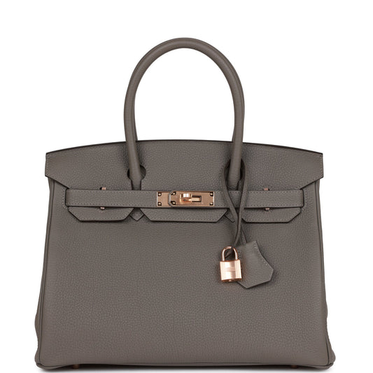 Birkin 30 Gris Meyer Togo Rose Gold Hardware