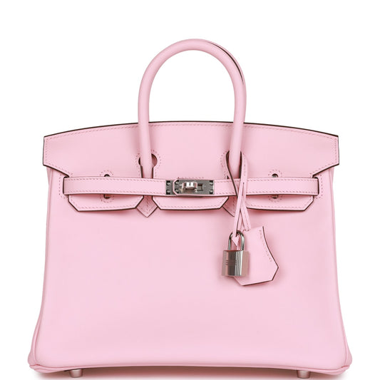 Birkin 25 Rose Sakura Swift Palladium Hardware