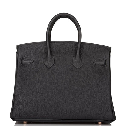 Birkin 25 Black Togo Rose Gold Hardware