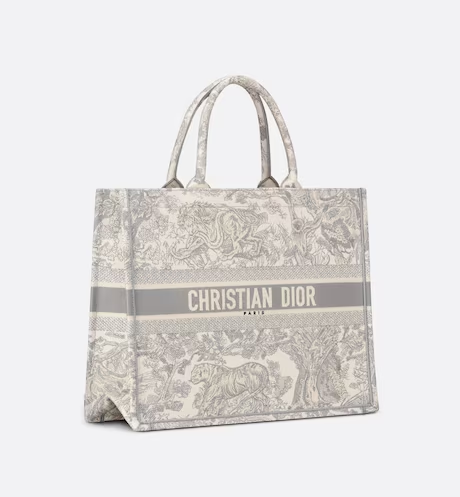 LARGE  BOOK TOTE Gray Toile de  (42 x 35 x 18.5 cm)