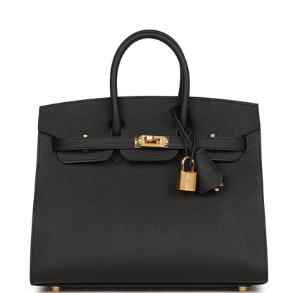 HBirkin Sellier 25 Black Epsom Gold Hardware