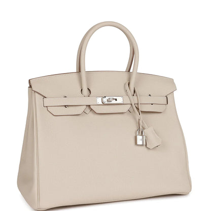 Birkin 35 Craie Togo Palladium Hardware