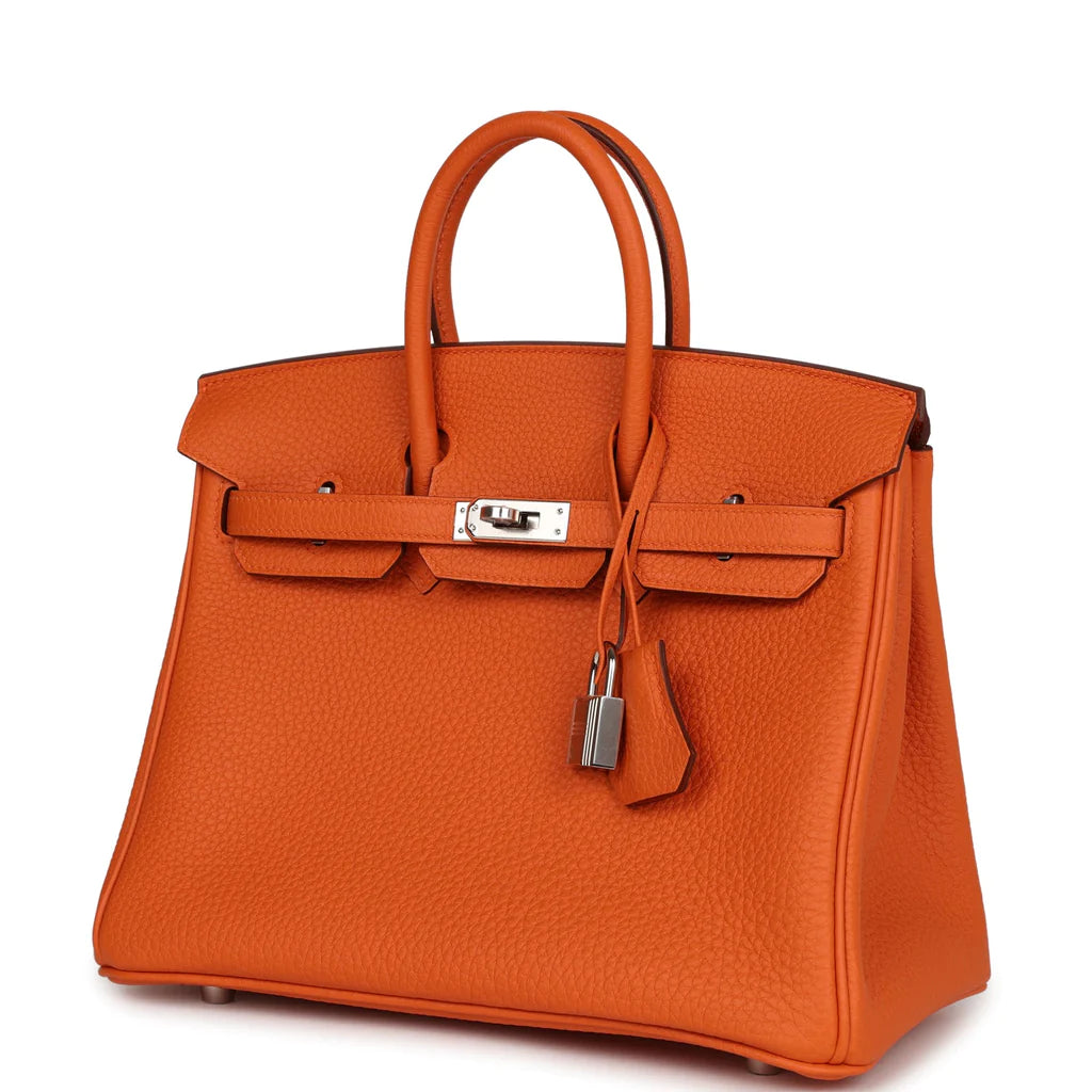 Birkin 25 Orange Togo Palladium Hardware