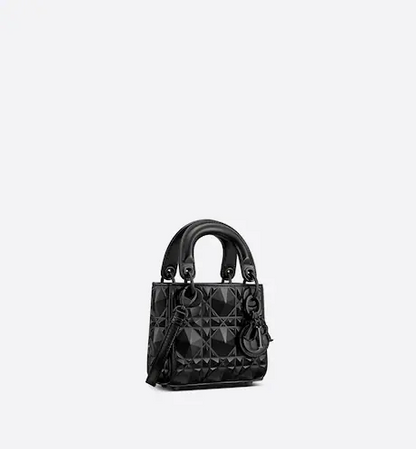 MICRO LADY BAG Black with Diamond Motif