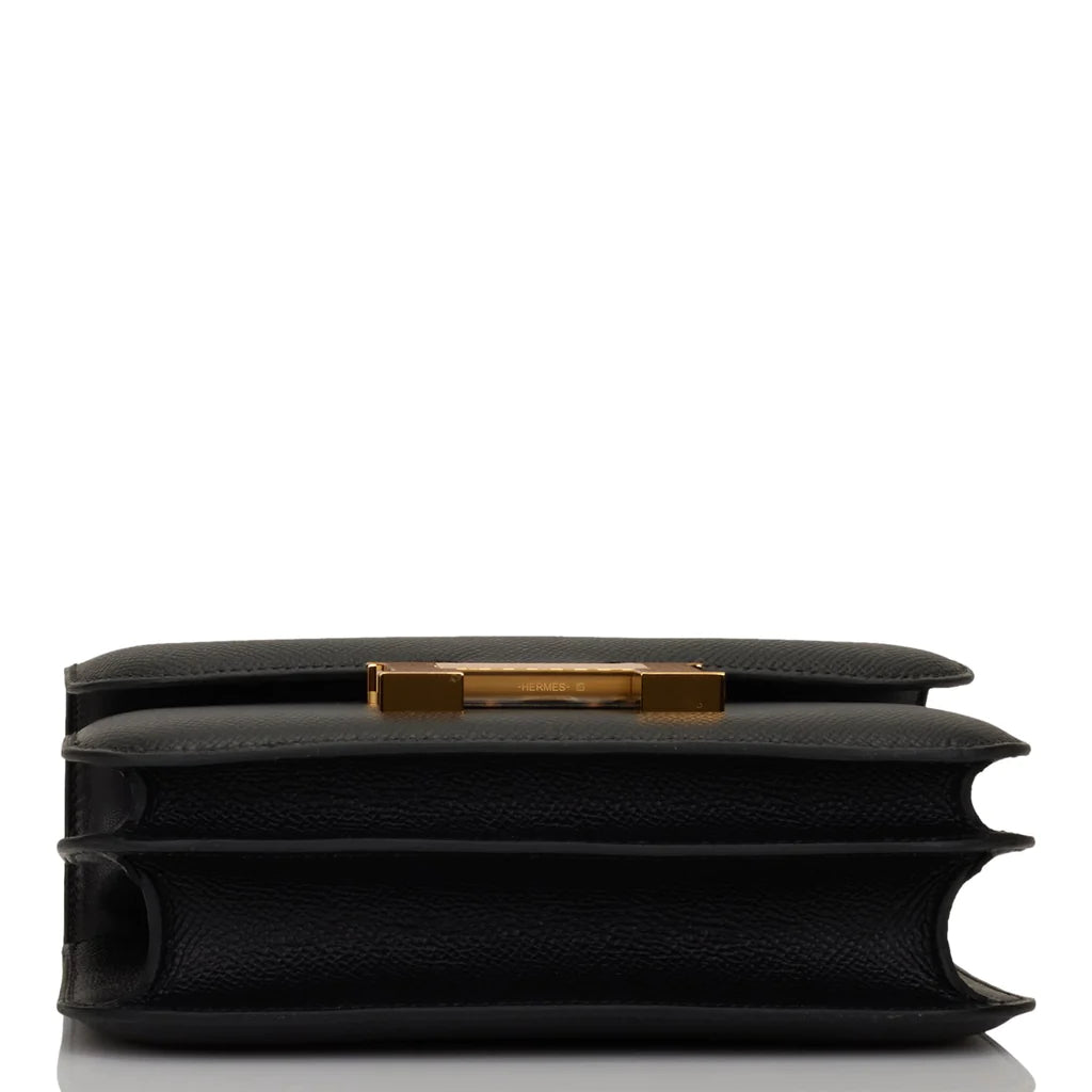 Constance Bag 18 Black Epsom Gold Hardware