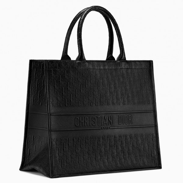 Book Tote Bag In Black  Calfskin