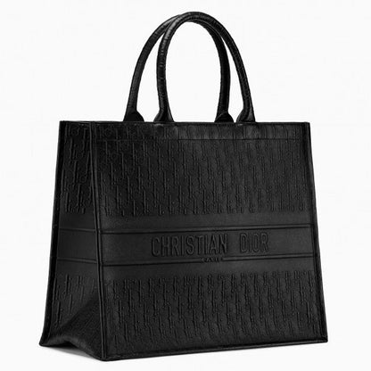 Book Tote Bag In Black  Calfskin