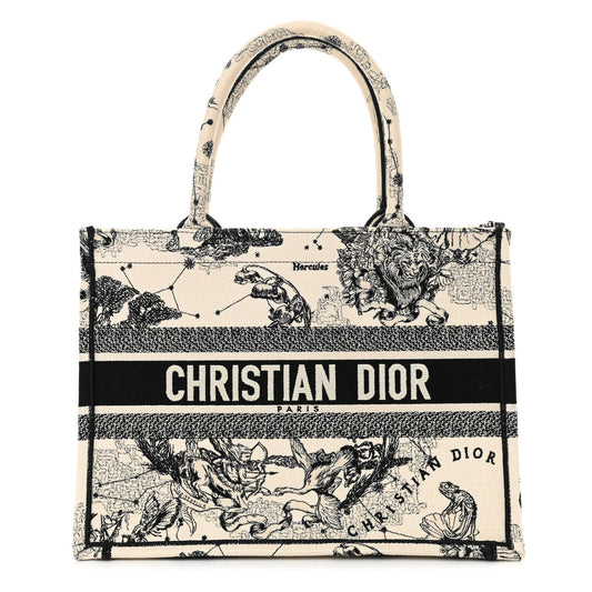 CHRISTIAN  Canvas  Zodiac Toile  Book Tote Latte