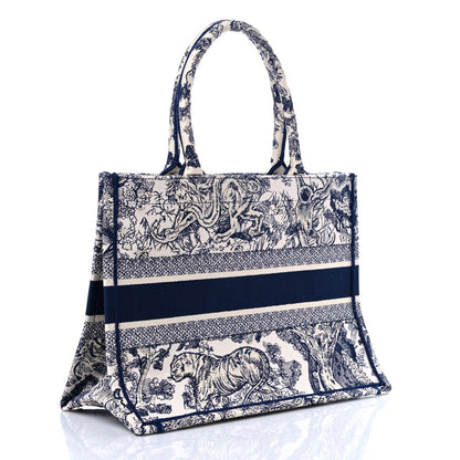 CHRISTIAN  Canvas   Toile  Book Tote Blue