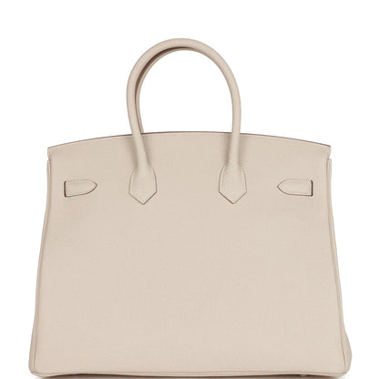 Birkin 35 Craie Togo Palladium Hardware