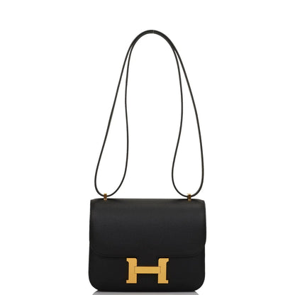 Constance Bag 18 Black Epsom Gold Hardware