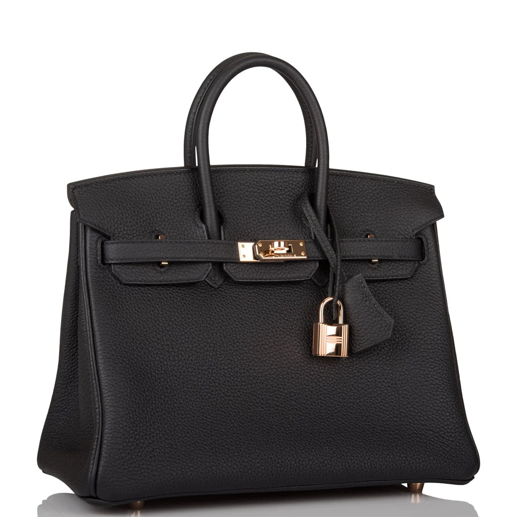 Birkin 25 Black Togo Rose Gold Hardware