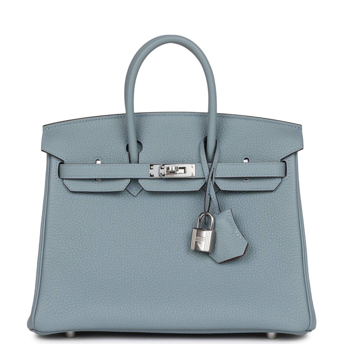 Birkin 25 Bleu Lin Verso Togo Palladium Hardware