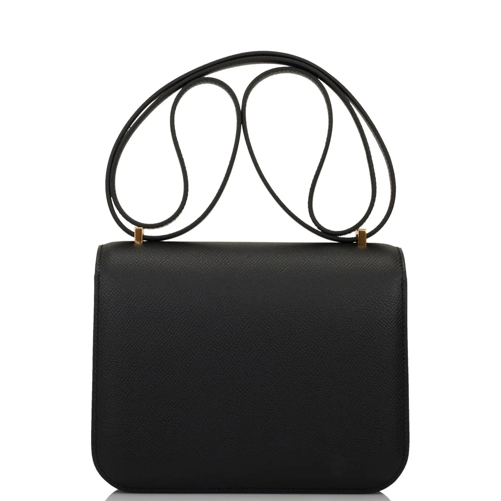 Constance Bag 18 Black Epsom Gold Hardware