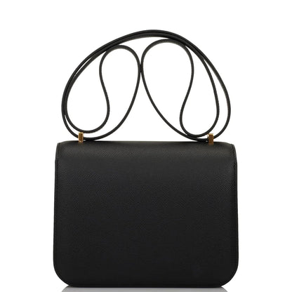 Constance Bag 18 Black Epsom Gold Hardware