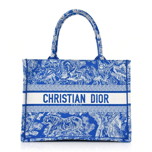 CHRISTIAN  Canvas   Toile  Book Tote Fluorescent Blue